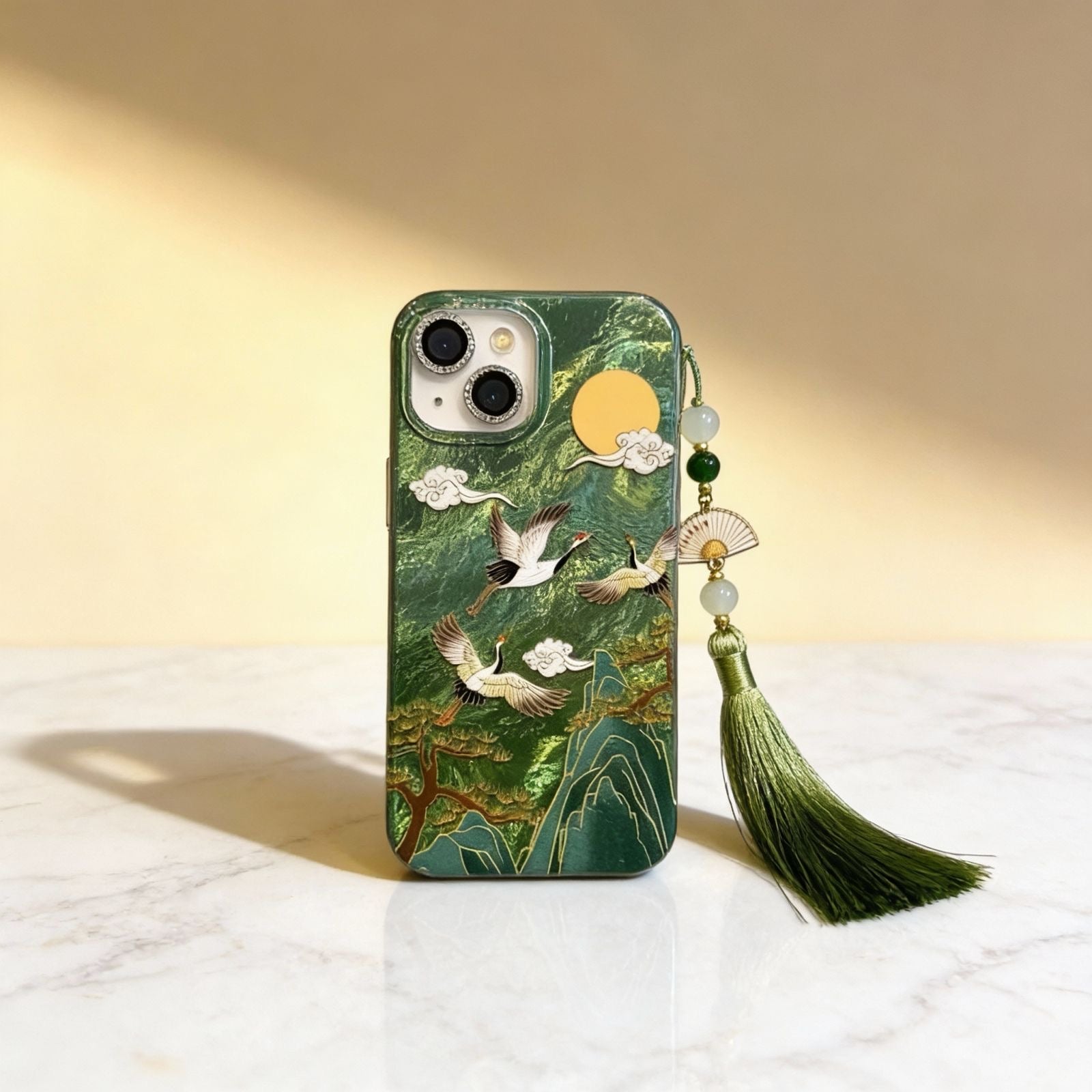 Skyward Vortex™ — Mountain & Crane Auspicious Cloud iPhone Case
