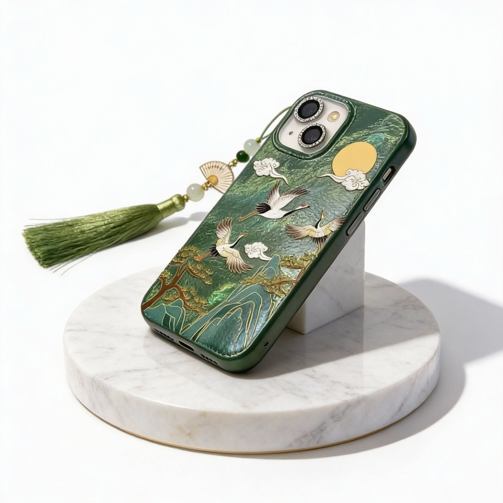 Skyward Vortex™ — Mountain & Crane Auspicious Cloud iPhone Case