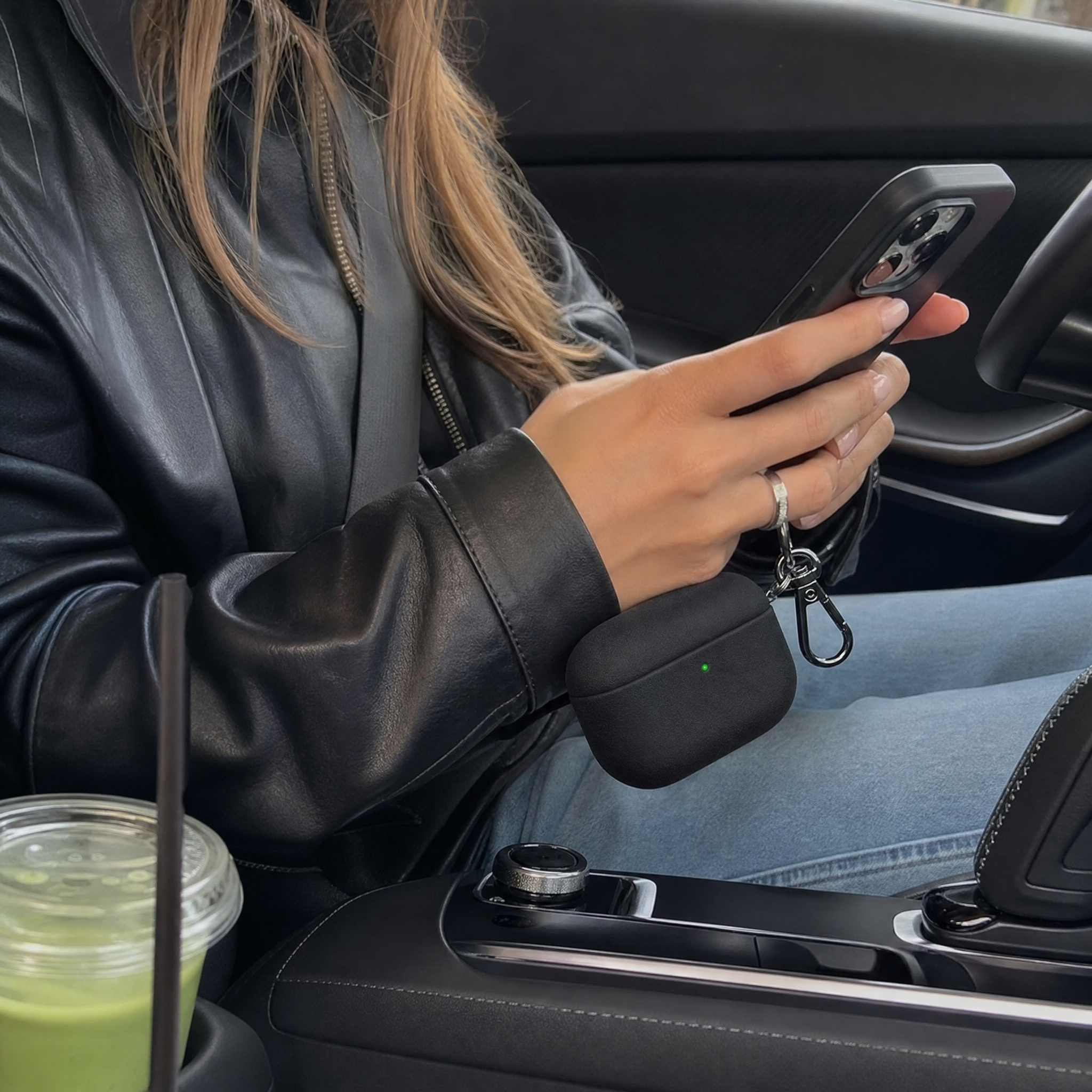 Midnight Black Leather AirPods Case