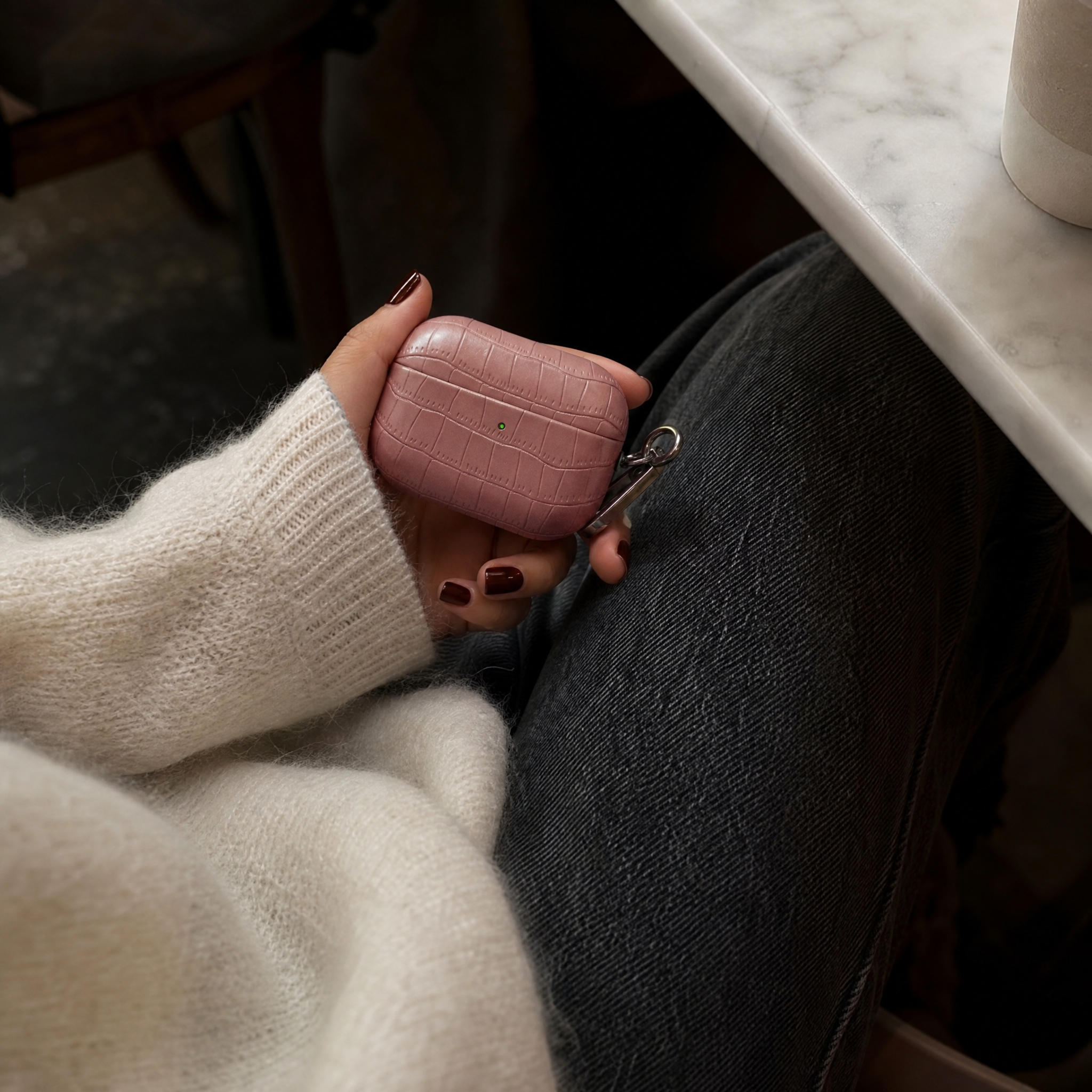 Rosewood Croc Leather AirPods Case