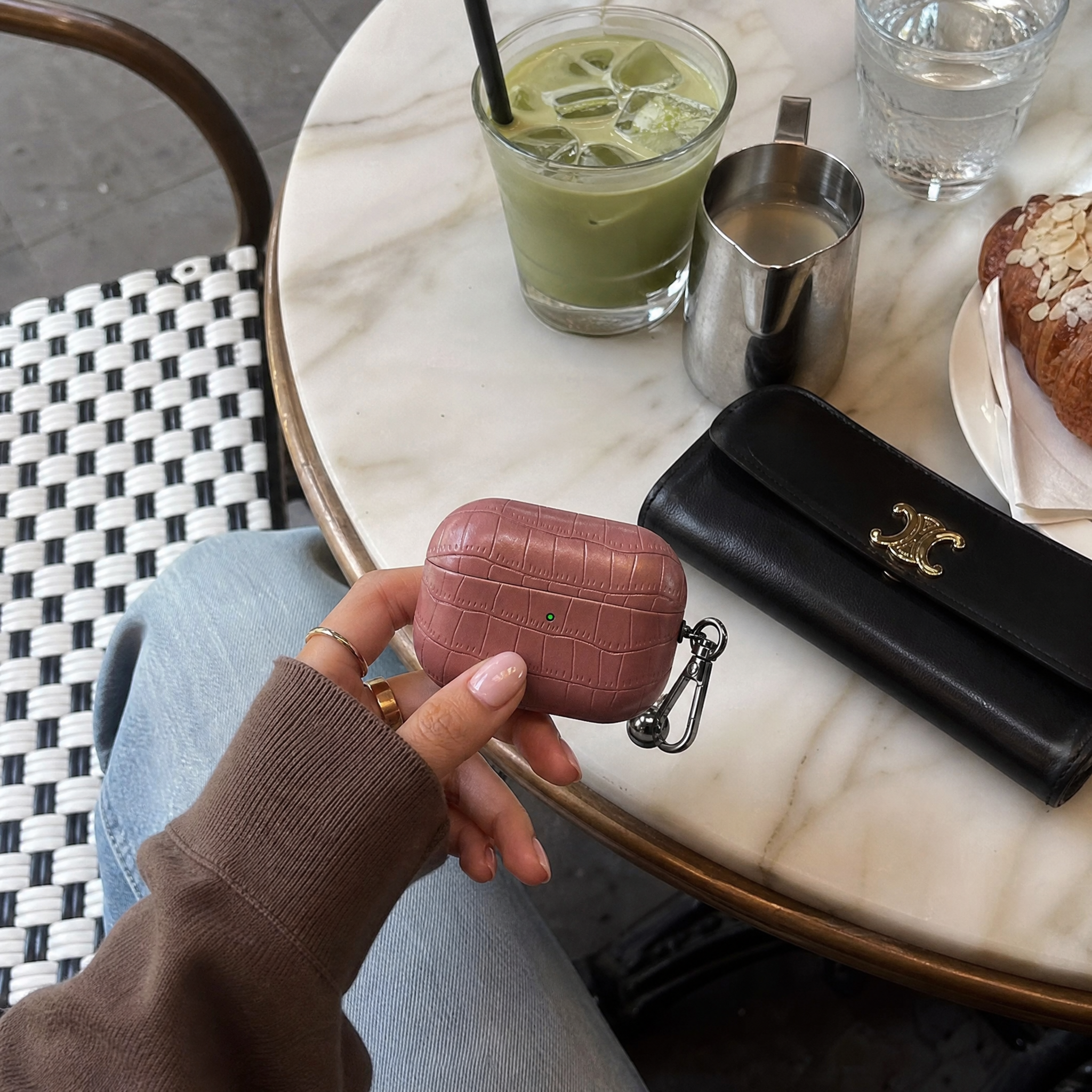 Rosewood Croc Leather AirPods Case