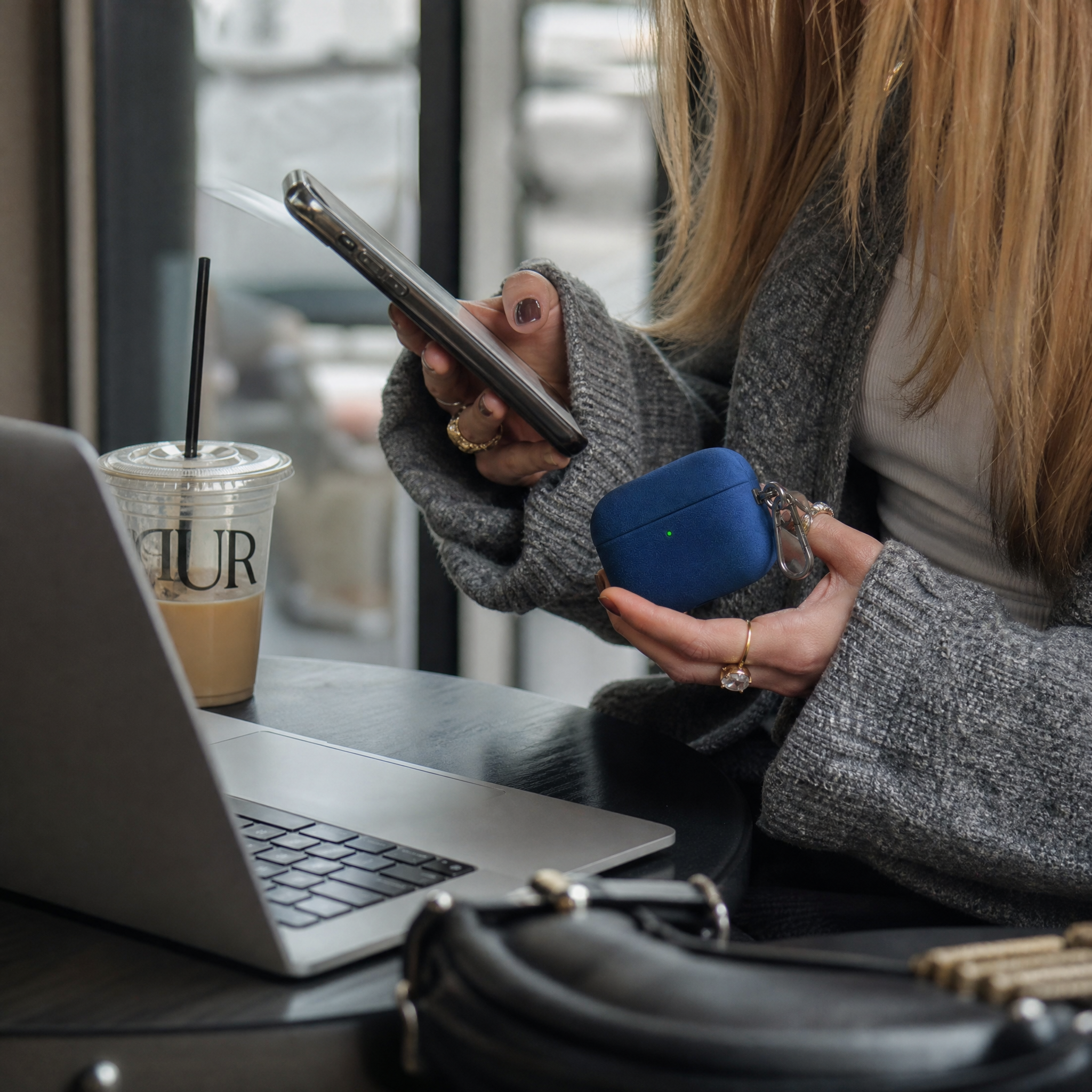 Midnight Blue Leather AirPods Case
