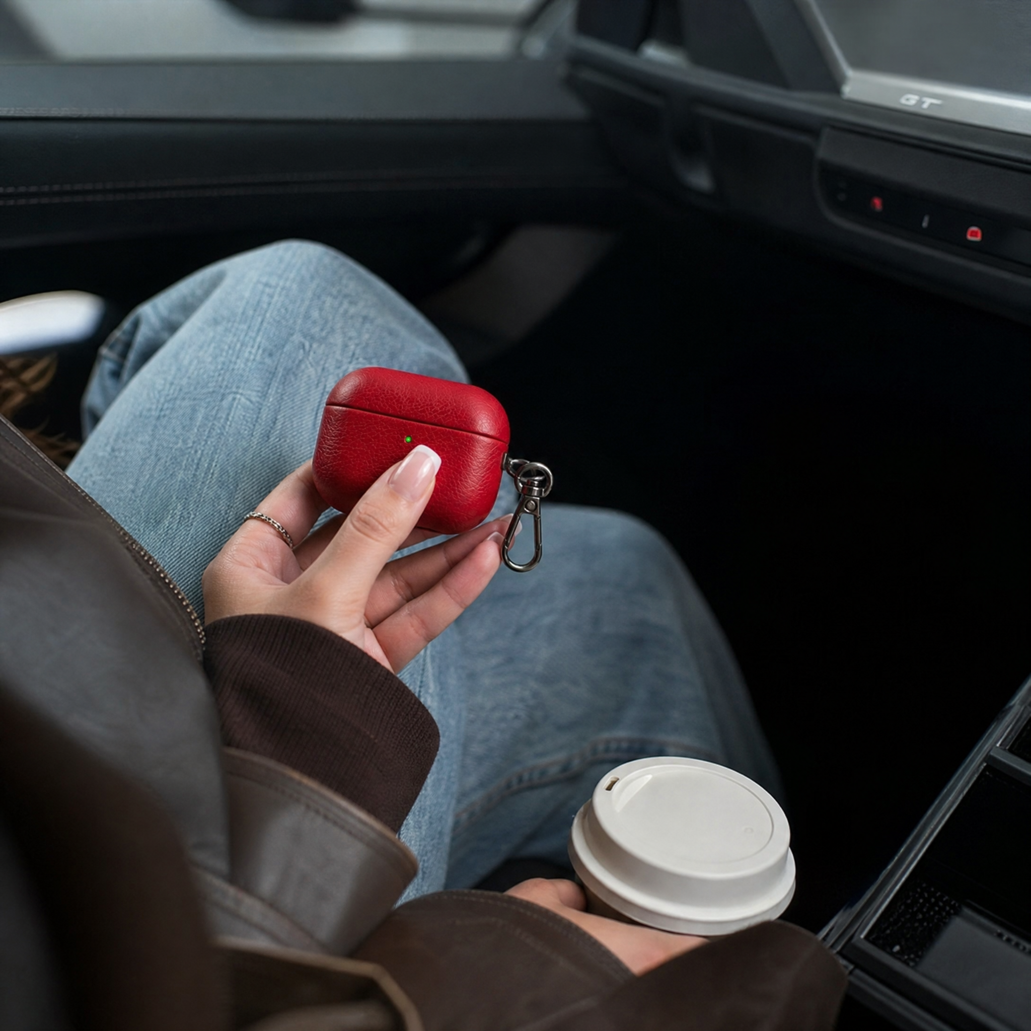 Red Leather AirPods Case