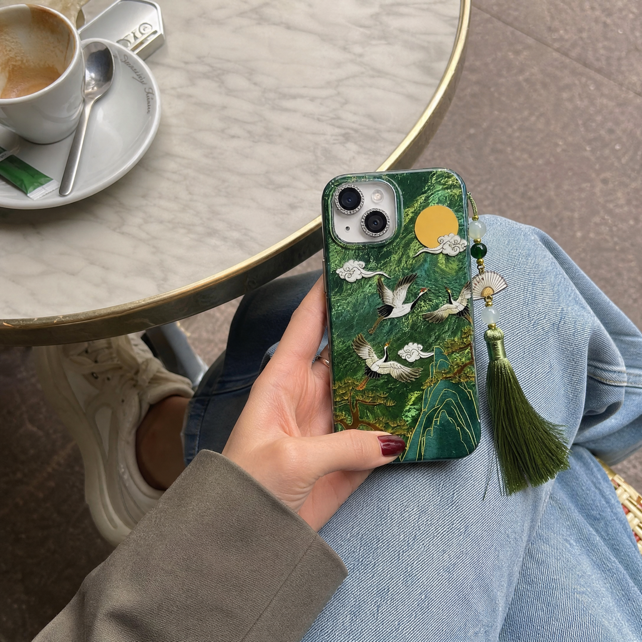 Skyward Vortex™ — Mountain & Crane Auspicious Cloud iPhone Case