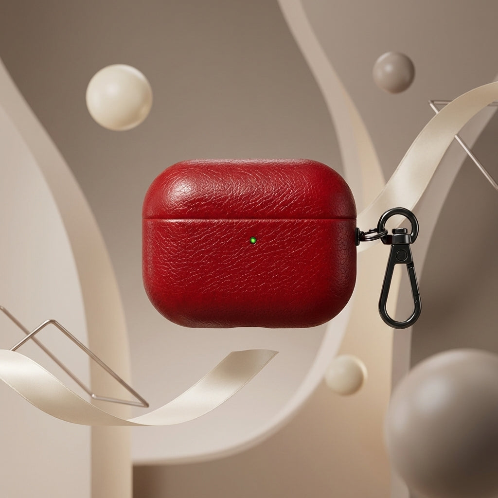 Red Leather AirPods Case