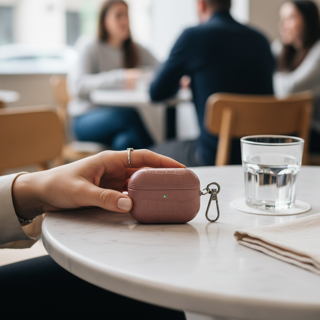 Rosewood Croc Leather AirPods Case