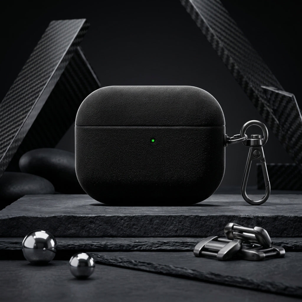 Midnight Black Leather AirPods Case