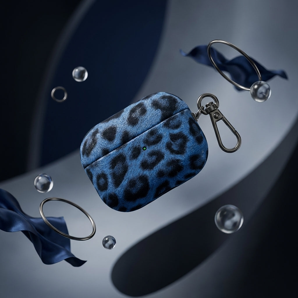 Midnight Leopard Leather AirPods Case