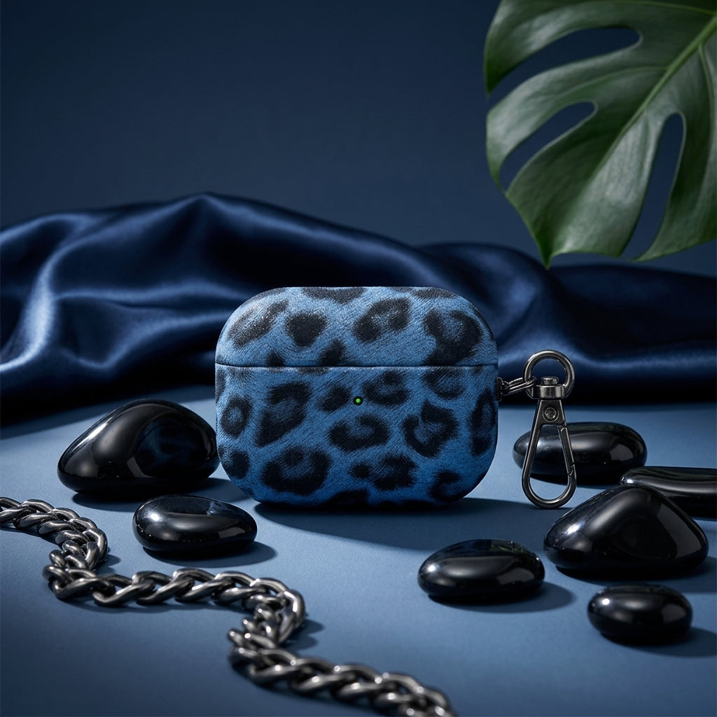 Midnight Leopard Leather AirPods Case