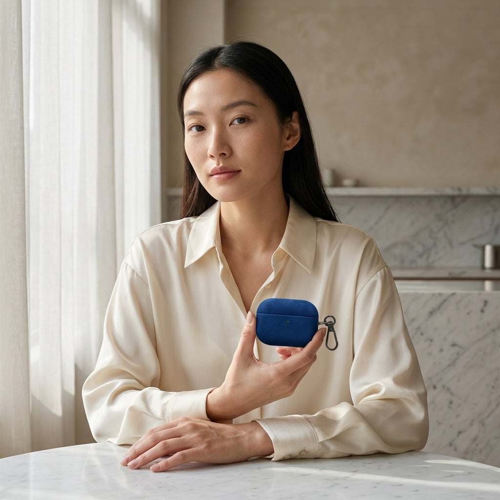 Midnight Blue Leather AirPods Case