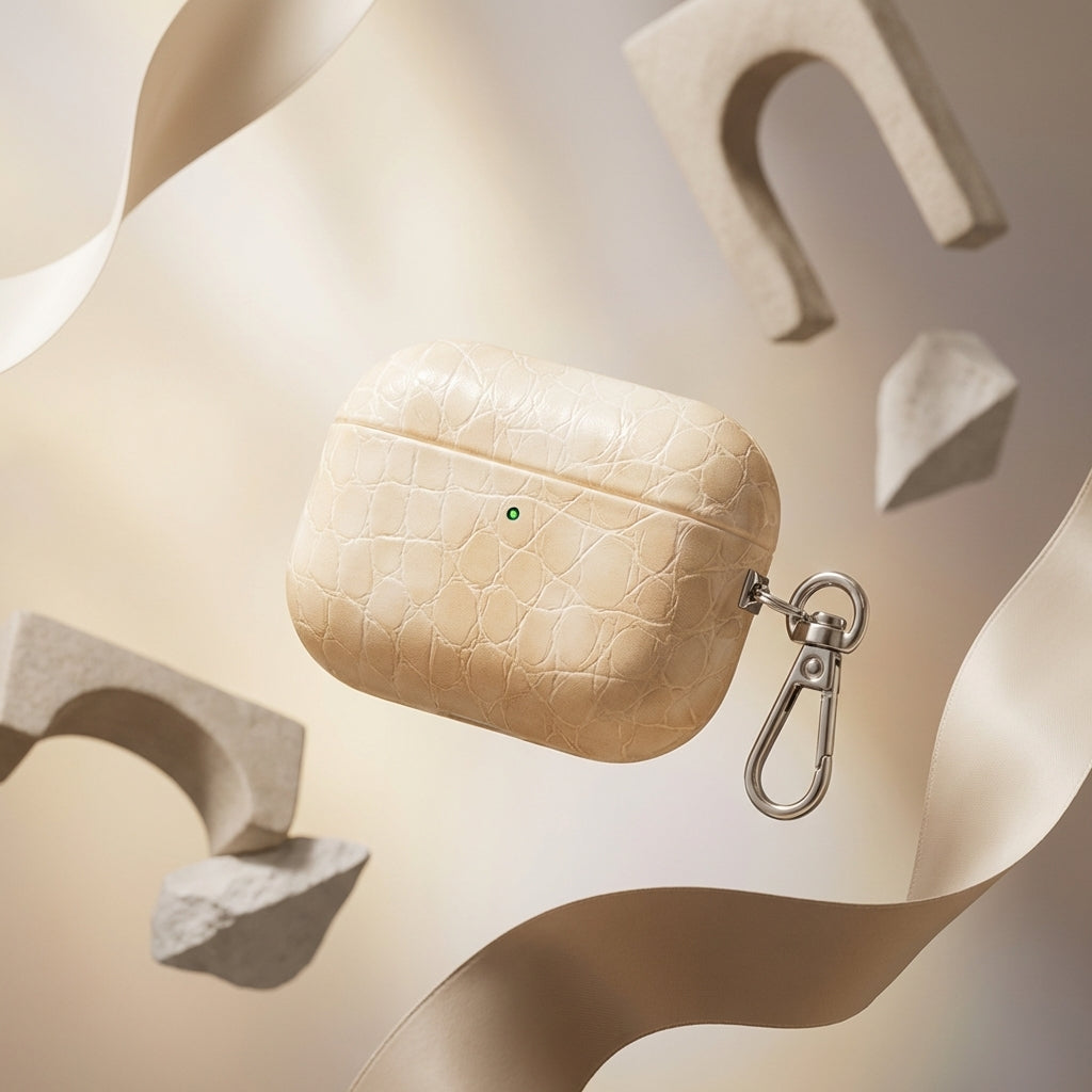 Sandstone Croc Leather AirPods Case