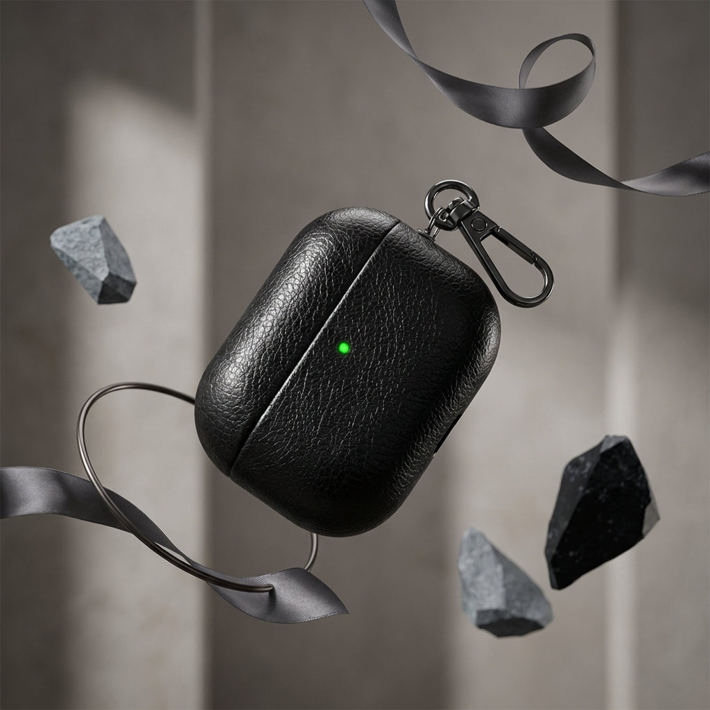 Black Leather AirPods Case