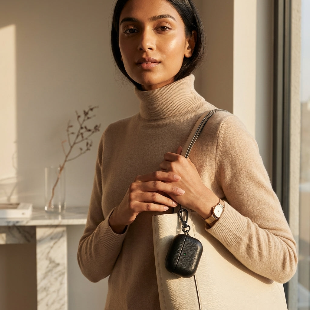 Black Leather AirPods Case
