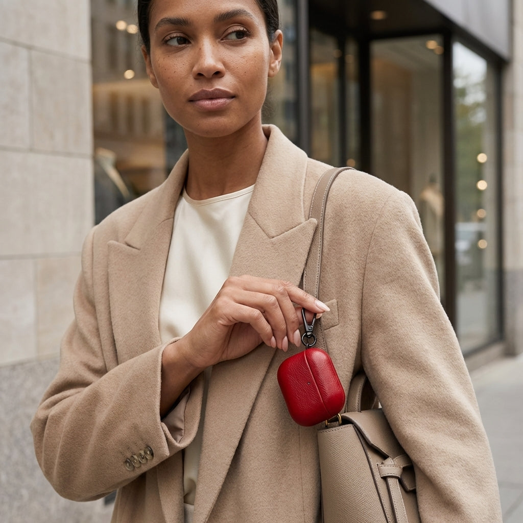 Red Leather AirPods Case