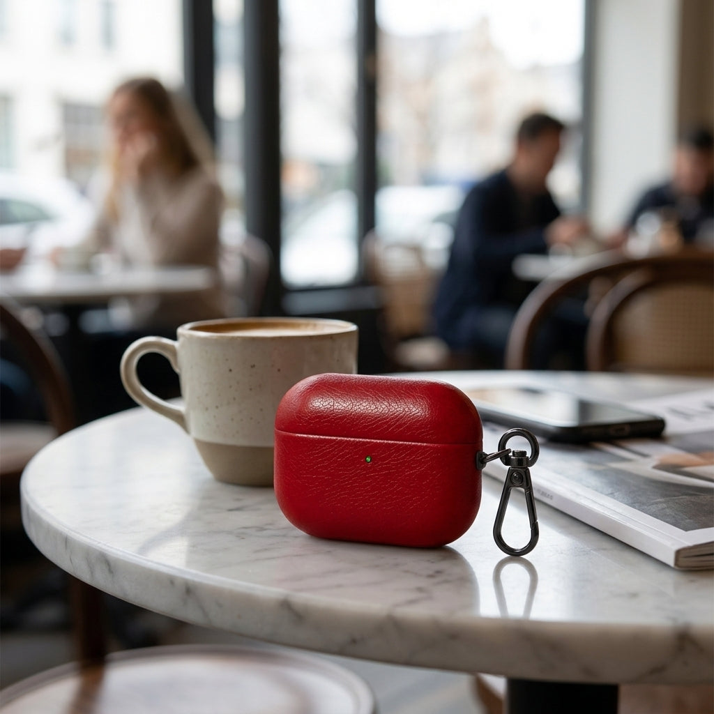 Red Leather AirPods Case