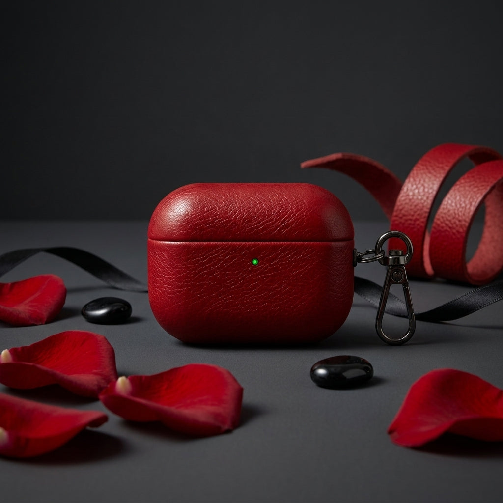 Red Leather AirPods Case