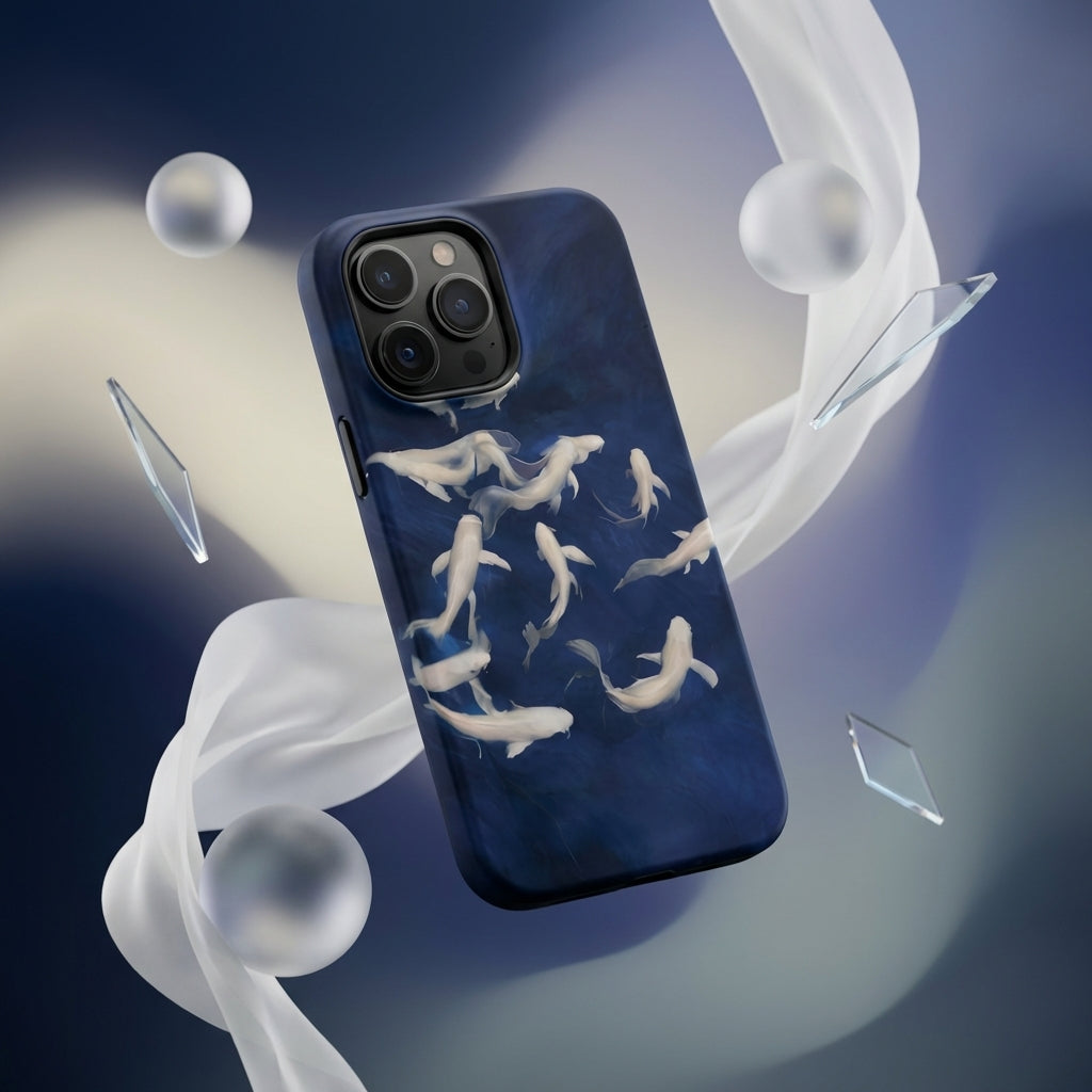 Oriental Style White Koi Fish Case